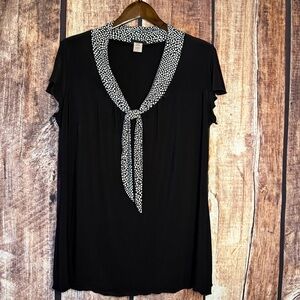Perceptions blouse short sleeve 2X